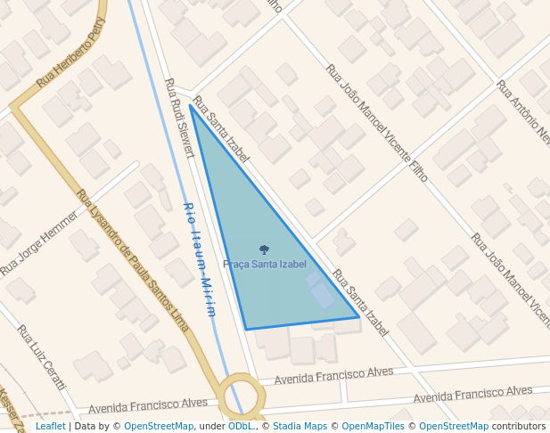 walking in Praça Santa Izabel map in Joinville
