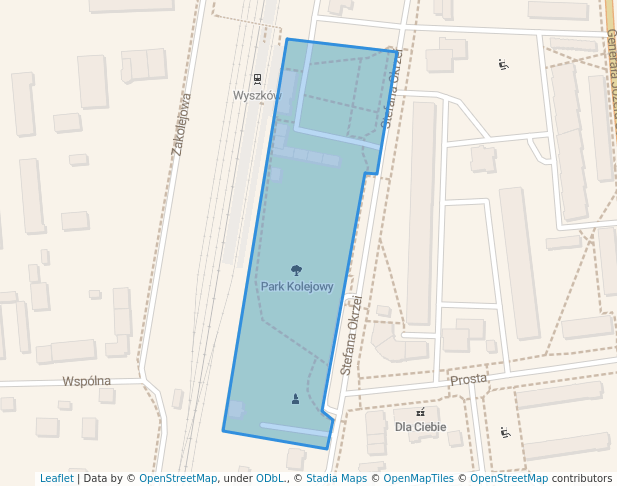 walking in Park Kolejowy map in Wyszków