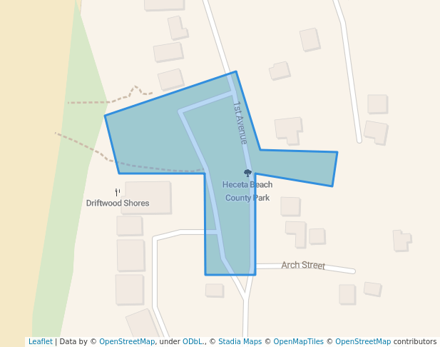 walking in Heceta Beach County Park map in Florence