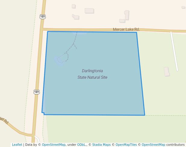 walking in Darlingtonia State Natural Site map in Dunes City
