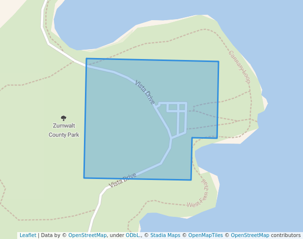 walking in Zumwalt Park map in Veneta