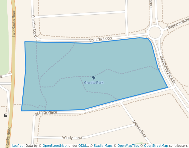 walking in Granite Park map in Yanchep