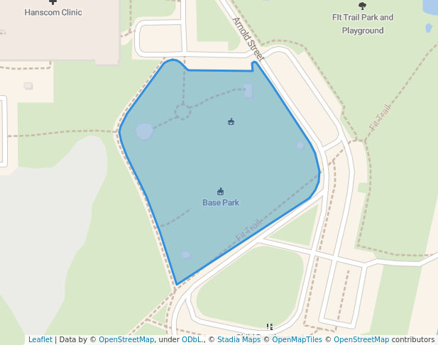 walking in Recreation Area map in Hanscom Air Force Base