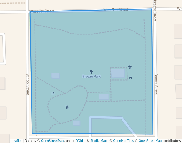 walking in Breeze Park map in Craig