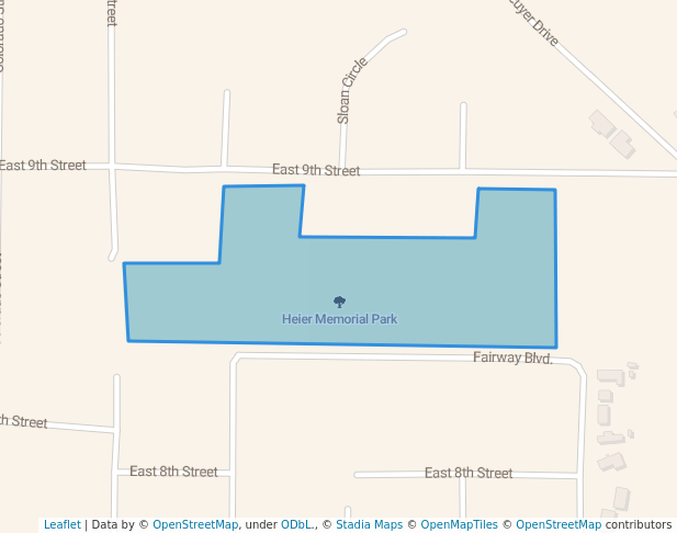 walking in Heier Memorial Park map in Craig