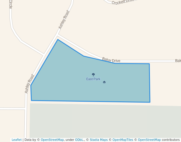 walking in East Park map in Craig