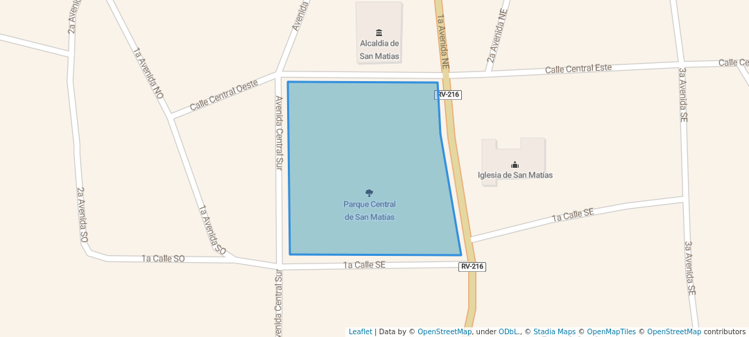 walking in Parque Central de San Matías map in San Matías