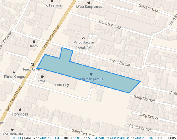 walking in halaman perpus map in Denpasar