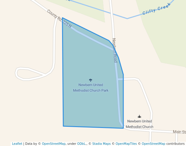 walking in Newbern United Methodist Church Park map in Columbus