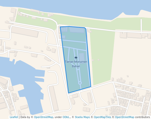 walking in Taman Monumen Bahari map in Tegal