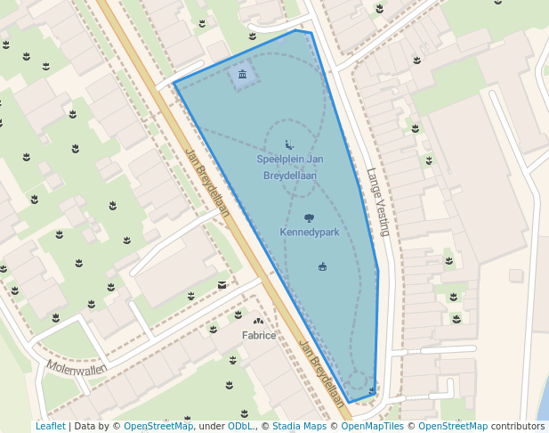 walking in Kennedypark map in Brugge