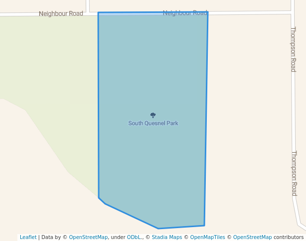 walking in South Quesnel Park map in Quesnel