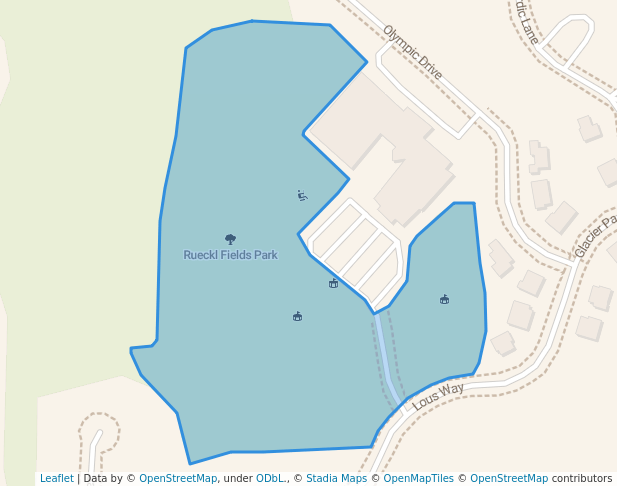 walking in Rueckl Fields Park map in Slinger