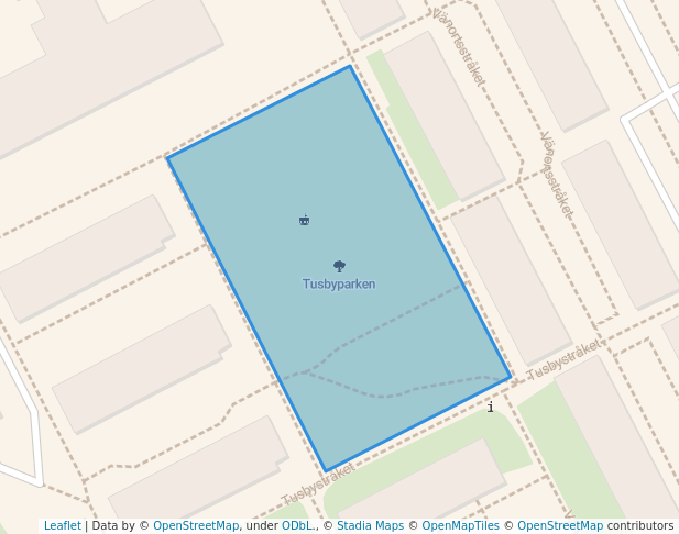 walking in Tusbyparken map in Sollentuna