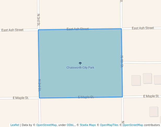 walking in Chatsworth City Park map in Chatsworth