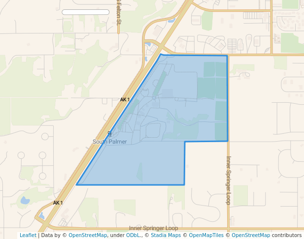 walking in Alaska State Fairgrounds map in Palmer