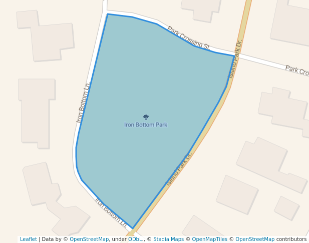 walking in Iron Bottom Park map in Charleston