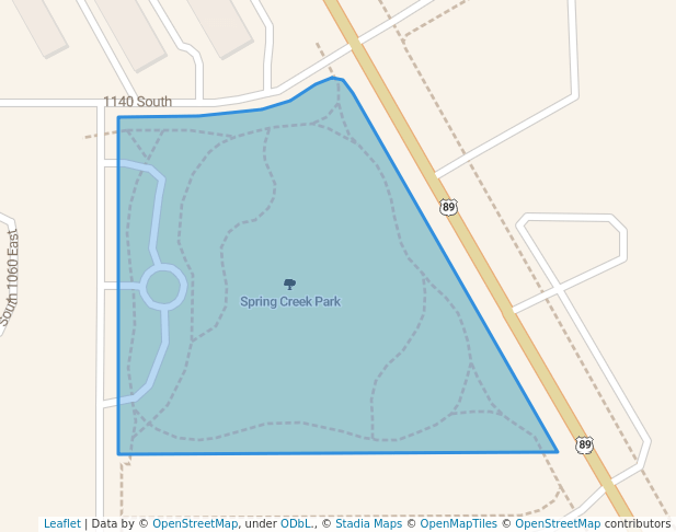 walking in Spring Creek Park map in Provo