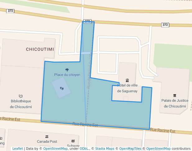 walking in Place du citoyen map in Saguenay