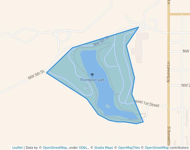 walking in Thompson park map in Guymon