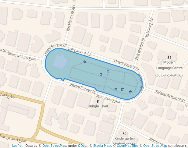 walking in Jordan National Gallery of Fine Arts Park map in Amman