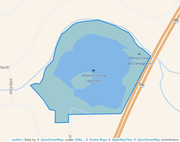 walking in Jefferson County Lake Park map in Rigby