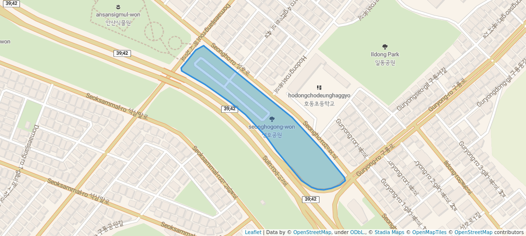 walking in 성호공원 map in Ansan-si