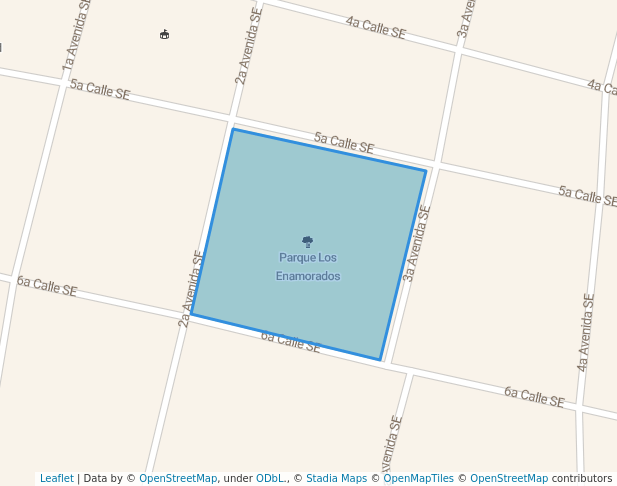 walking in Parque Los Enamorados map in La Paz