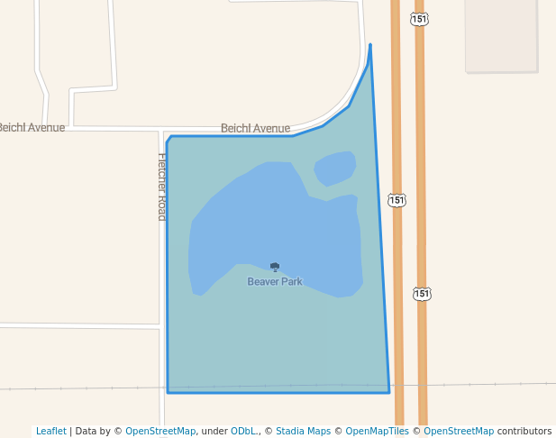 walking in Beaver Park map in Beaver Dam