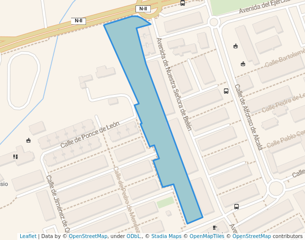 walking in Parque Magallanes map in Alcalá de Henares