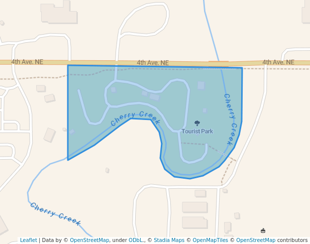 walking in Tourist Park map in Watford City