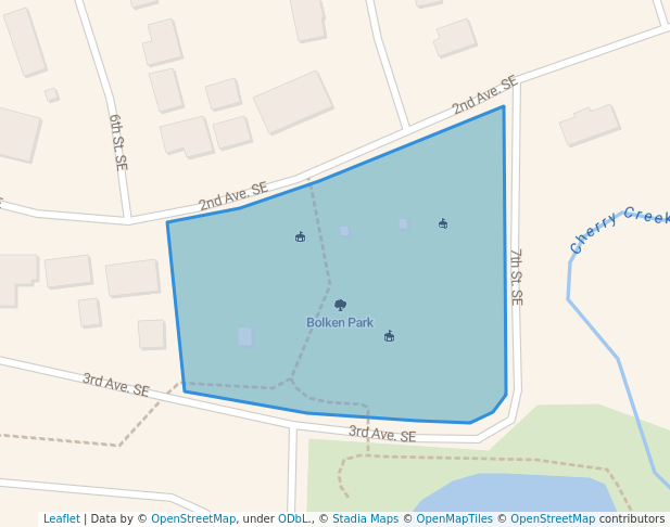 walking in Bolken Park map in Watford City