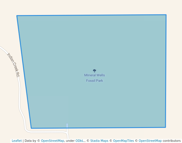 walking in Mineral Wells Fossil Park map in Mineral Wells