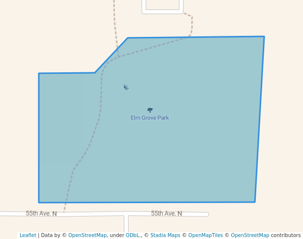 walking in Elm Grove Park map in New Hope