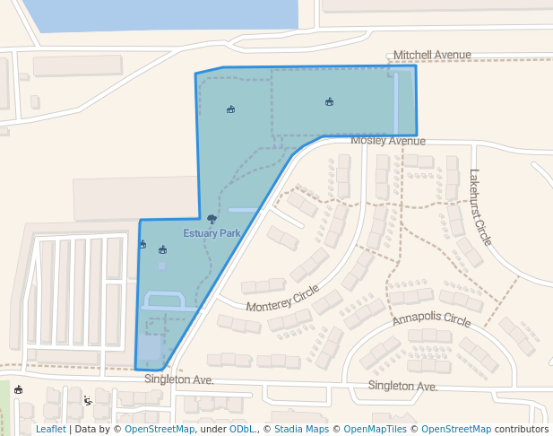 walking in Estuary Park map in Alameda