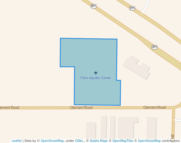 walking in Paris Aquatic Center map in Paris