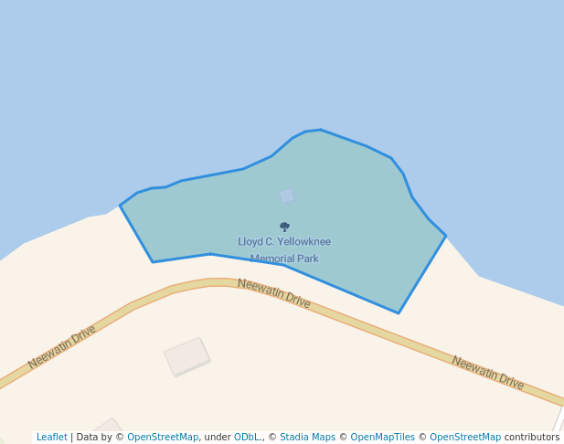 walking in Lloyd C. Yellowknee Memorial Park map in Wabasca-Desmarais