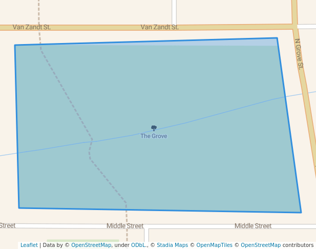 walking in The Grove map in Marshall