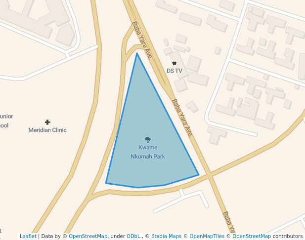 walking in Kwame Nkumah Park map in Tema