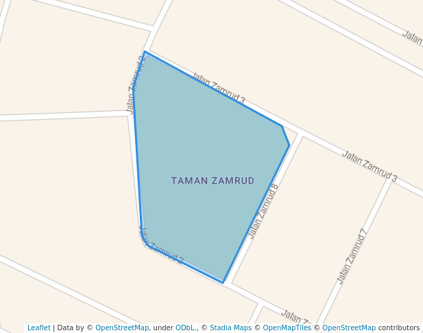 walking in Taman Zamrud Park map in Ulu Tiram