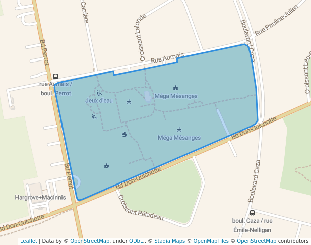 walking in Parc des Mésanges map in Notre-Dame-de-l'Île-Perrot