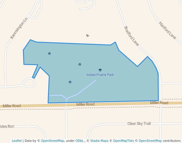 walking in Indian Prairie Park map in Lake in the Hills