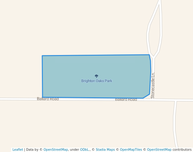 walking in Brighton Oaks Park map in Village of Lakewood