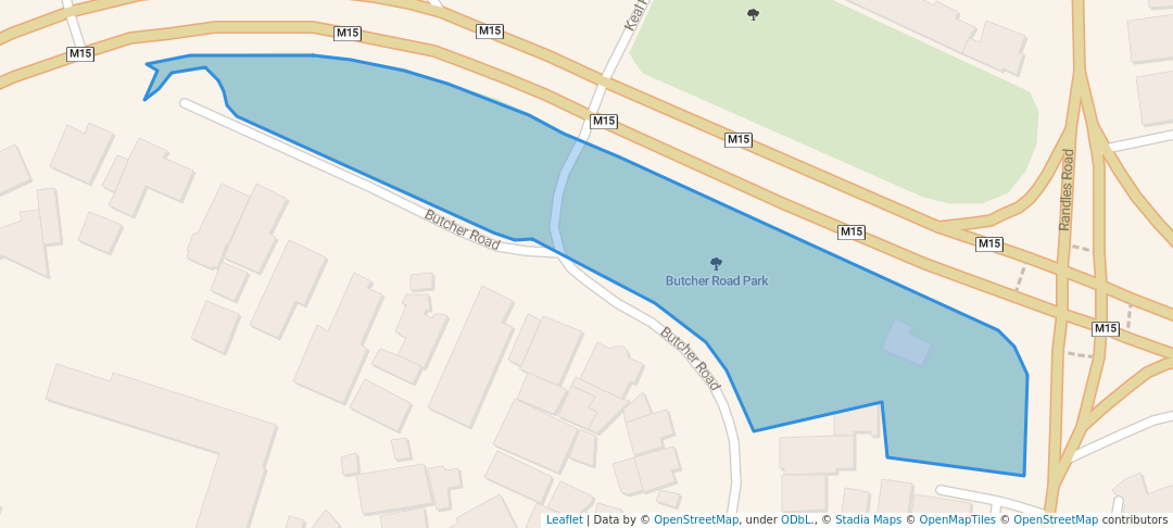 walking in Butcher Road Park map in Berea