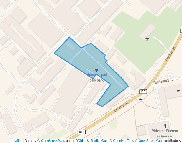 walking in Videoton ipari park park map in Székesfehérvár