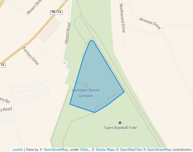 walking in Lexington Soccer Complex map in Lexington
