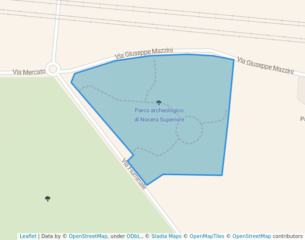 walking in Parco archeologico di Nocera Superiore map in Nocera Superiore