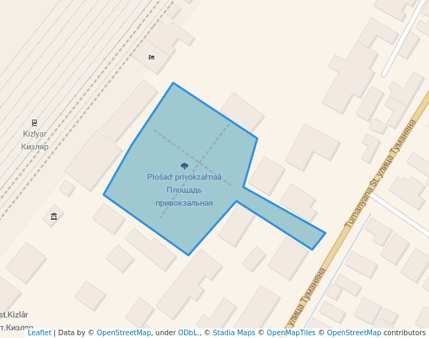 walking in Площадь привокзальная map in Kizlyar