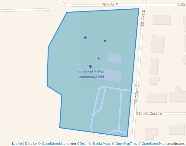 walking in Edgemont Hilltop Community Field map in Edgewood
