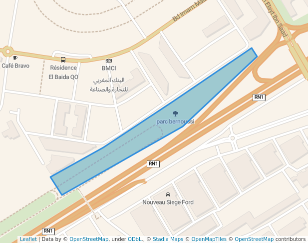 walking in parc bernoussi map in Casablanca